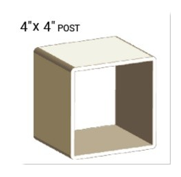 4" X 4" VINYL POST PROFILE (0.140" WALL)