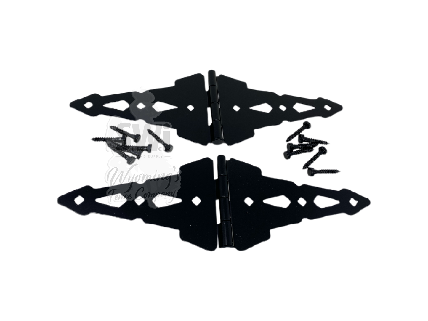 8" CONTEMPORARY DOUBLE STRAP HINGE BLACK