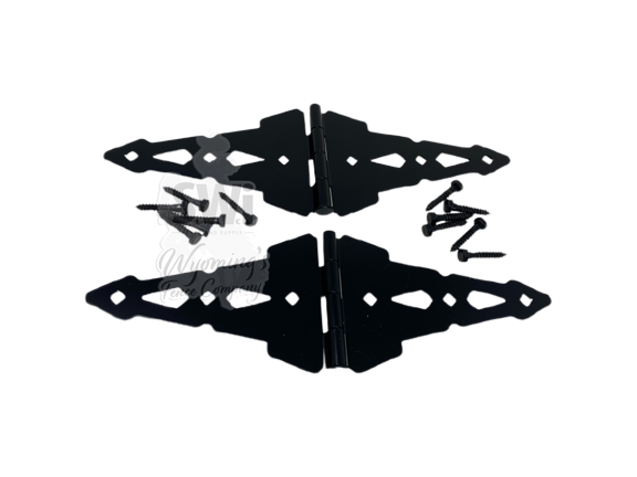 8" CONTEMPORARY DOUBLE STRAP HINGE BLACK