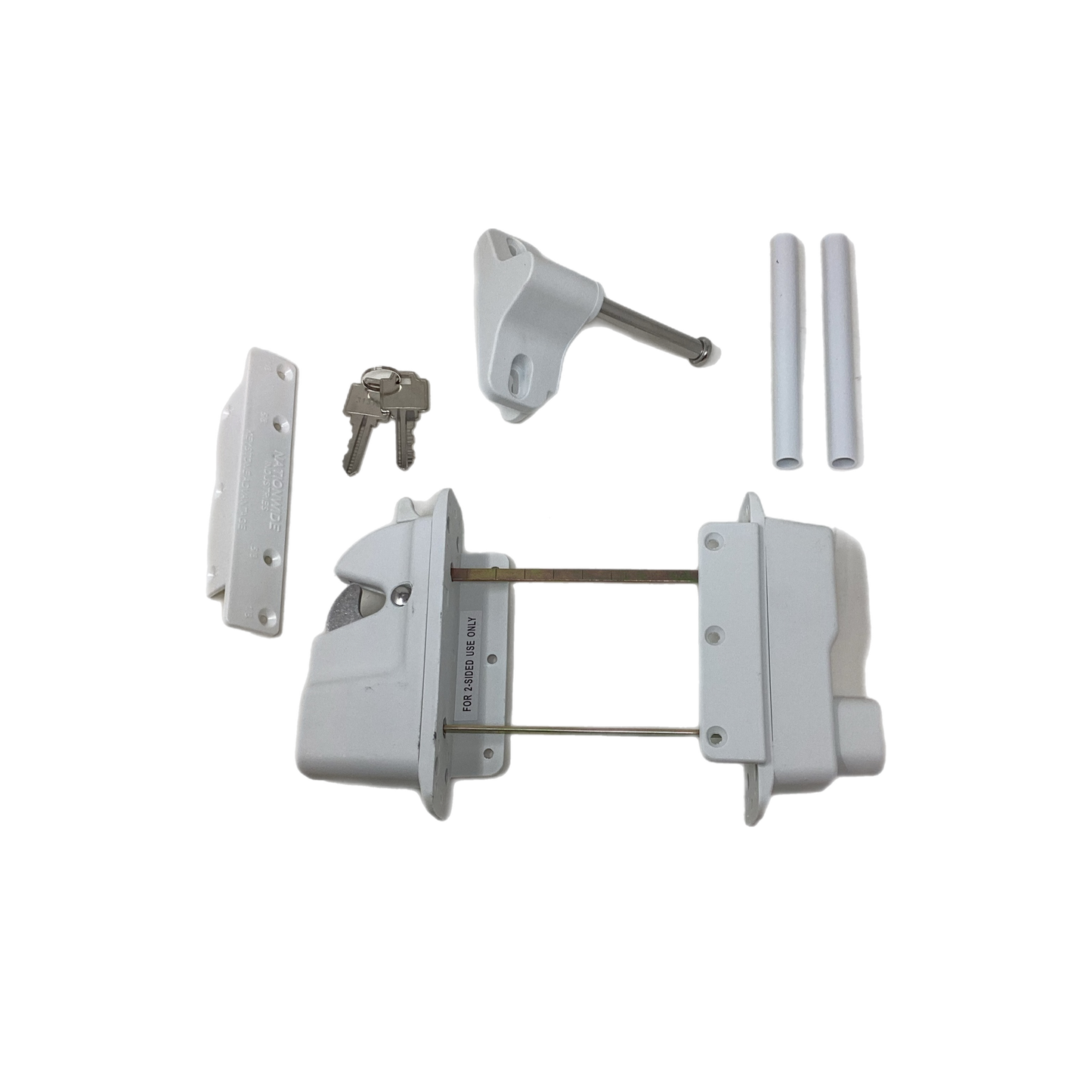 KEYSTONE ADVANTAGE LOCKABLE LATCH - WHITE KEYED ALIKE