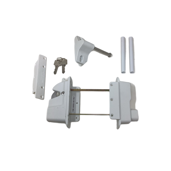 KEYSTONE ADVANTAGE LOCKABLE LATCH - WHITE KEYED ALIKE