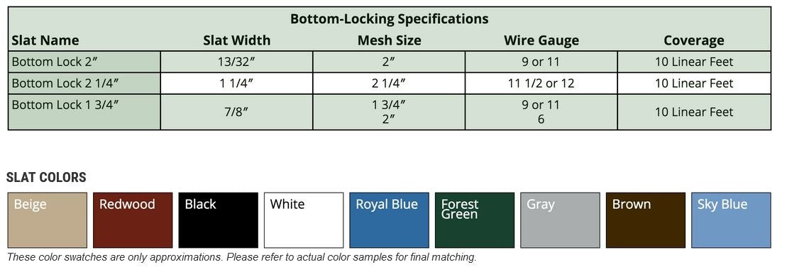 PDS BOTTOM LOCKING SLATS "10 LINEAR FEET"
