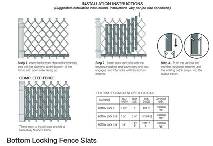 PDS BOTTOM LOCKING SLATS "10 LINEAR FEET"