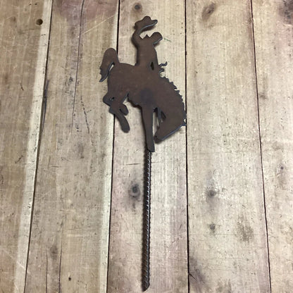 SWI Rustic Wyoming Bucking Horse Ground Stake
